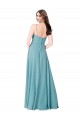 Soft Chiffon A-Line Long Sleeveless Turquoise Bridesmaid Dress Sheffield