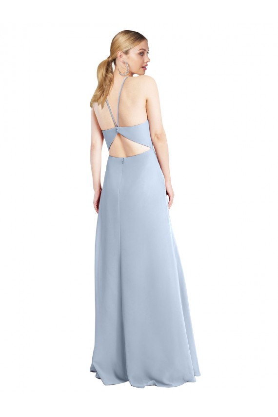 Chiffon A-Line Long Sleeveless Keyhole Back Daring Side Slit Bridesmaid Dresses Sheffield