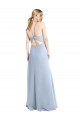 Chiffon A-Line Long Sleeveless Keyhole Back Daring Side Slit Bridesmaid Dresses Sheffield