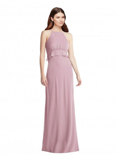 Chiffon A-Line Long Sleeveless Primrose Low Back Bridesmaid Dress / Evening Dress Sheffield