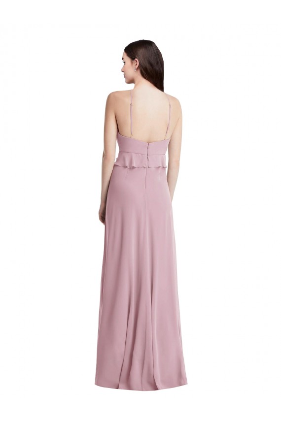 Chiffon A-Line Long Sleeveless Primrose Low Back Bridesmaid Dress / Evening Dress Sheffield