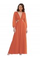 Soft Chiffon A-Line Long Long Sleeves Open Back High Low Evening Gown / Bridesmaid Dress Sheffield