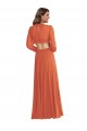 Soft Chiffon A-Line Long Long Sleeves Open Back High Low Evening Gown / Bridesmaid Dress Sheffield
