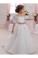 Tulle & Lace Ball Gown Short Sleeves Long Keyhole Back Flower Girl Dresses Sheffield