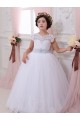 Tulle & Lace Ball Gown Chapel Train Cap Sleeves Flower Girl Dresses Sheffield