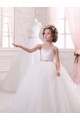 Tulle Ball Gown Chapel Train Sleeveless Flower Girl Dress Sheffield