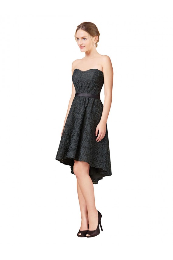 Lace A-Line Knee Length Sleeveless High Low Bridesmaid Dress Sheffield