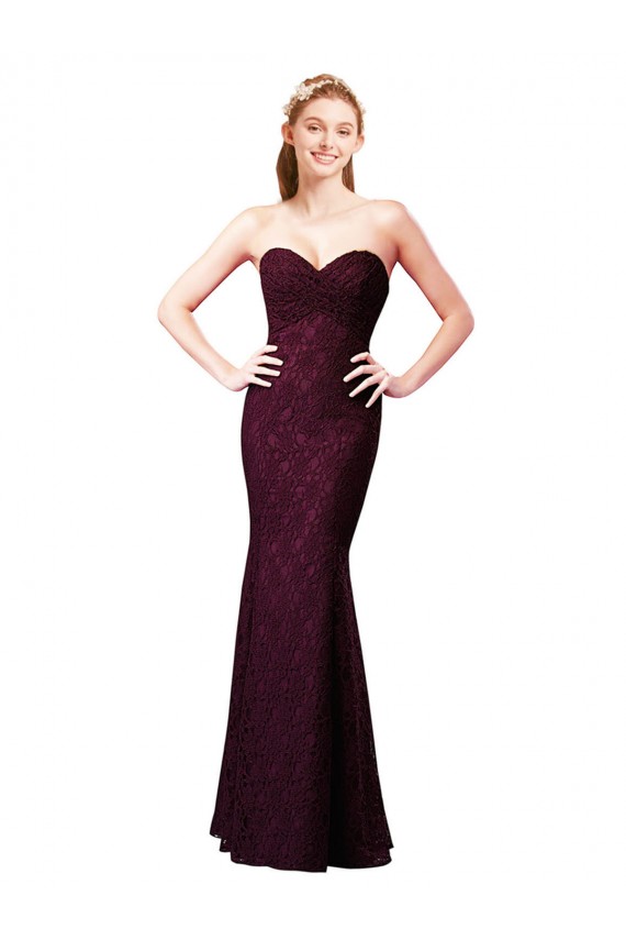 Lace A-Line Long Sleeveless Bridesmaid Dress Sheffield