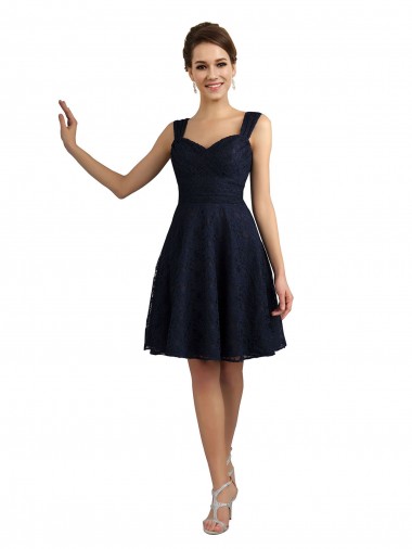 Lace A-Line Knee Length Sleeveless Bridesmaid Dresses Sheffield