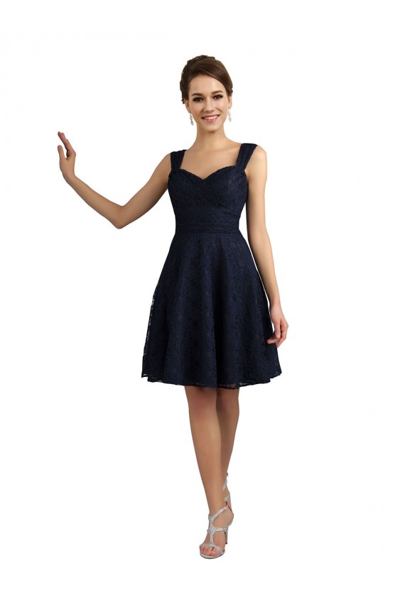 Lace A-Line Knee Length Sleeveless Bridesmaid Dresses Sheffield