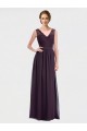 Chiffon & Lace A-Line Long Sleeveless V-Back Bridesmaid Dress / Evening Dress Sheffield