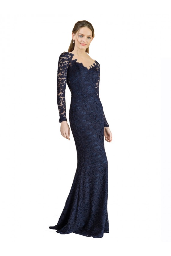 Lace Mermaid Long Long Sleeves Keyhole Back Prom Dress / Bridesmaid Dress Sheffield