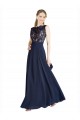 Soft Chiffon & Lace A-Line Long Sleeveless V-Back Prom Dress / Bridesmaid Dress Sheffield