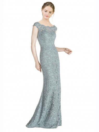 Lace Mermaid Long Cap Sleeves Prom Dress / Bridesmaid Dress Sheffield