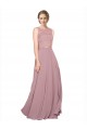 Soft Chiffon & Lace A-Line Long Sleeveless Black Tie Prom Dress / Bridesmaid Dress Sheffield