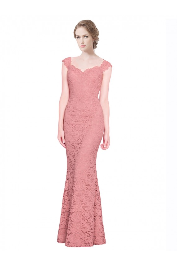 Lace Mermaid Long Sleeveless Salmon Prom Dresses Sheffield