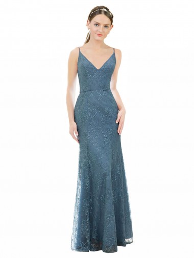 Lace Sheath Long Sleeveless Open Back Bridesmaid Dress Sheffield