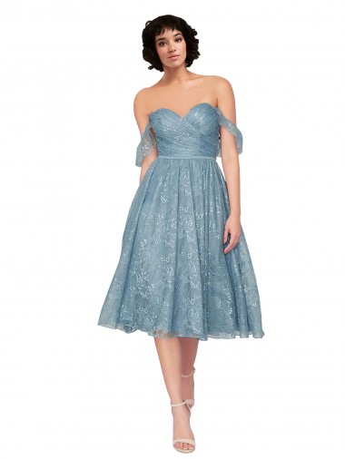 Lace A-Line Knee Length Sleeveless Keyhole Back Bridesmaid Dress Sheffield