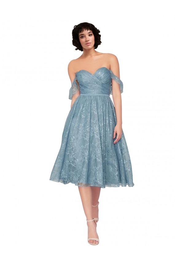Lace A-Line Knee Length Sleeveless Keyhole Back Bridesmaid Dress Sheffield