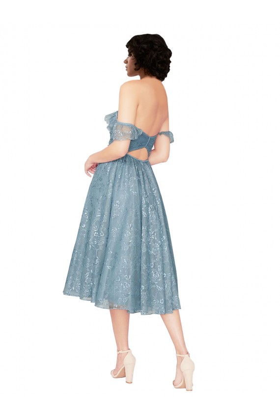 Lace A-Line Knee Length Sleeveless Keyhole Back Bridesmaid Dress Sheffield