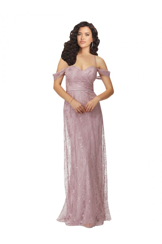 Lace A-Line Long Sleeveless Criss Cross Back Bridesmaid Dress Sheffield
