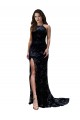 Lace Mermaid Long Sleeveless Open Back High Slit Prom Dresses Sheffield