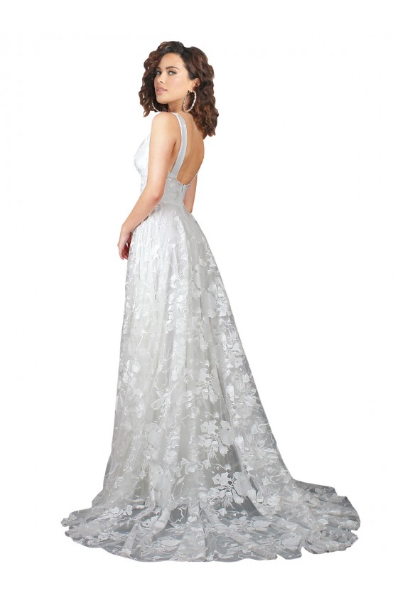 Lace A-Line Chapel Train Sleeveless Low Back Wedding Dress Sheffield