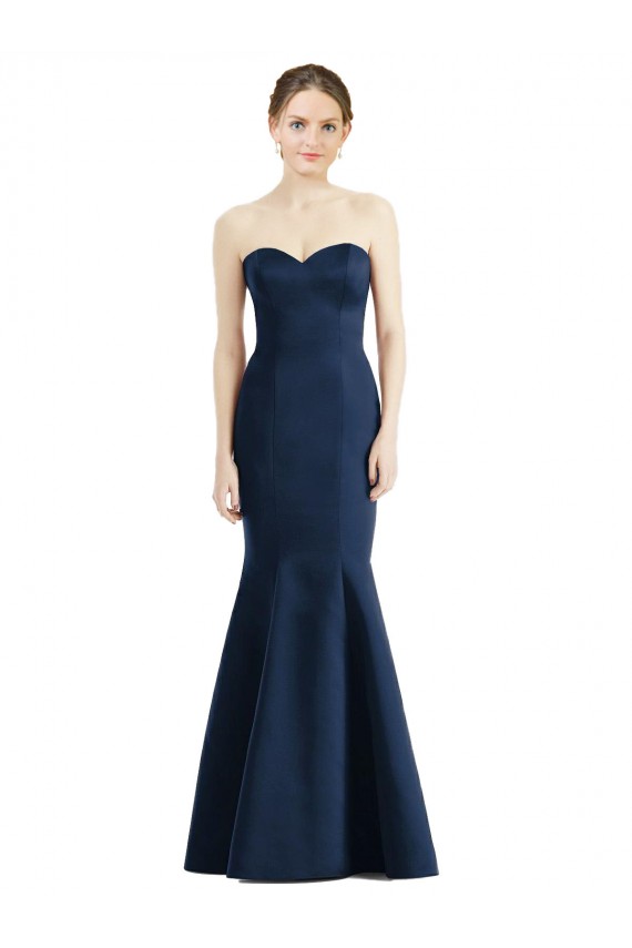 Satin Mermaid Long Floor Length Sleeveless Bridesmaid Dress Sheffield