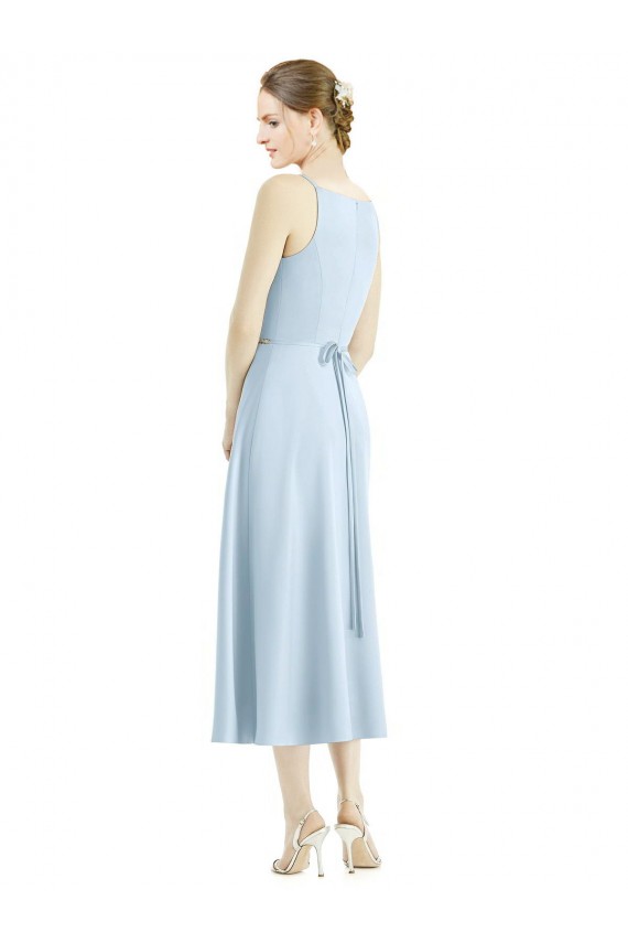 Satin A-Line Tea Length Sleeveless Bridesmaid Dress Sheffield