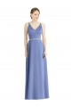 Satin A-Line Long Sleeveless Periwinkle Bridesmaid Dress Sheffield
