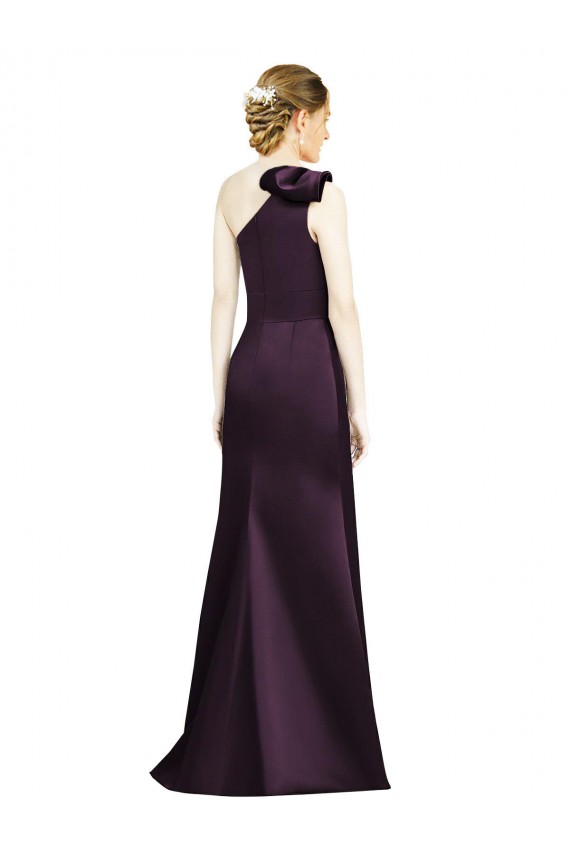 Satin Mermaid Long Sleeveless Grape Bridesmaid Dress Sheffield