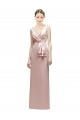 Satin Sheath Long Sleeveless V-Back Bridesmaid Dress Sheffield
