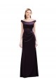 Satin A-Line Long Cap Sleeves Bridesmaid Dress Sheffield