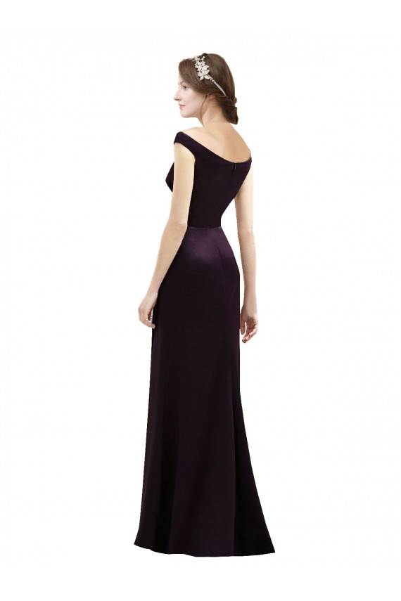 Satin A-Line Long Cap Sleeves Bridesmaid Dress Sheffield
