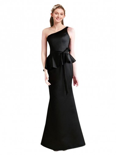 Satin Mermaid Long Sleeveless Black Bridesmaid Dresses Sheffield