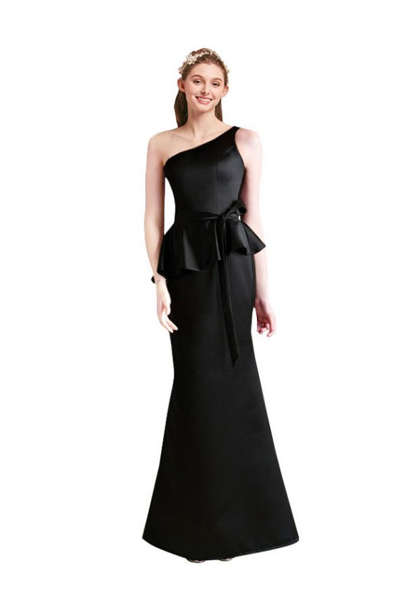 Satin Mermaid Long Sleeveless Black Bridesmaid Dresses Sheffield