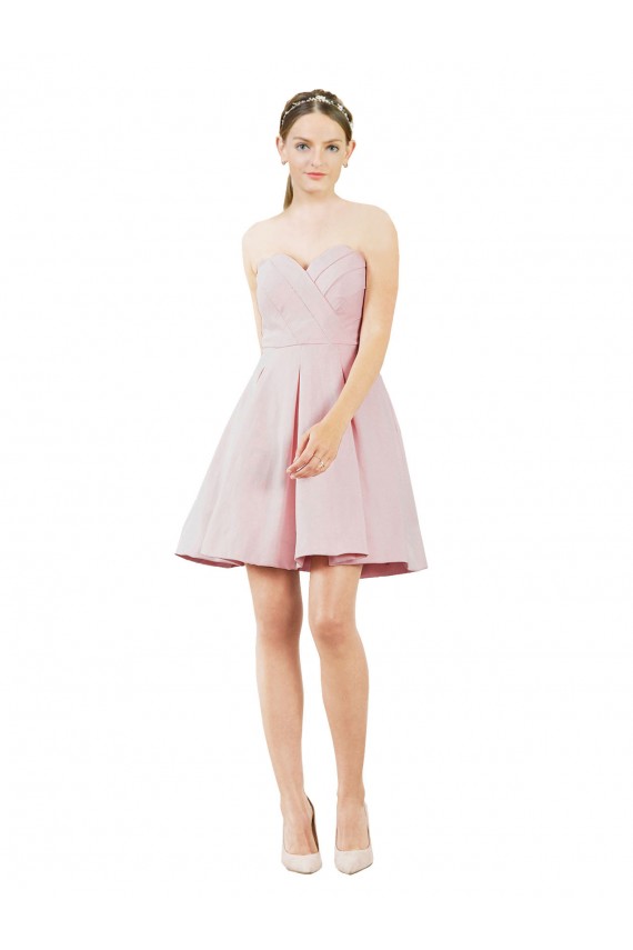 Satin A-Line Knee Length Sleeveless Evening Gown / Bridesmaid Dress Sheffield
