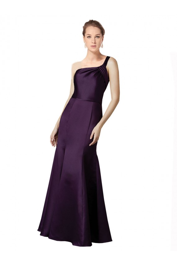 Satin Mermaid Long Sleeveless Grape Prom Dresses Sheffield