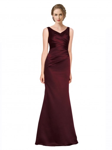 Satin A-Line Long Sleeveless Low Back Black Tie Evening Gown / Prom Dress / Bridesmaid Dress Sheffield