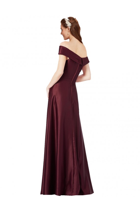 Satin A-Line Long Cap Sleeves Black Tie Evening Gown / Prom Dress / Bridesmaid Dress Sheffield