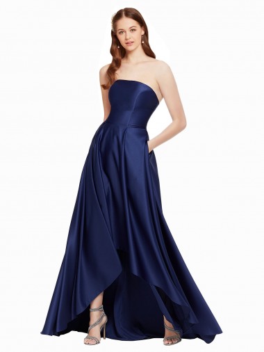 Satin A-Line Long Sleeveless Low Back High Low Evening Gown / Prom Dress / Bridesmaid Dress Sheffield