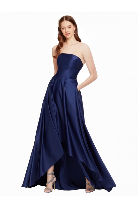 Satin A-Line Long Sleeveless Low Back High Low Evening Gown / Prom Dress / Bridesmaid Dress Sheffield
