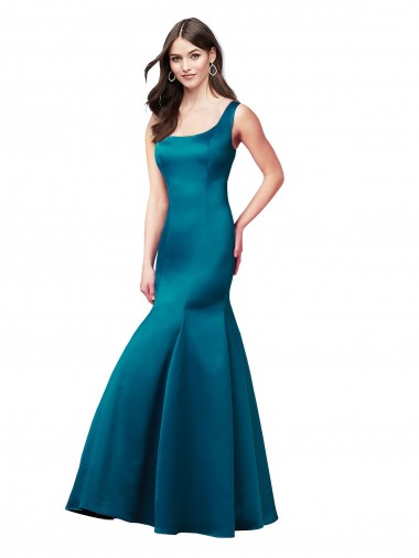 Satin Mermaid Long Sleeveless Prom Dress / Bridesmaid Evening Dress Sheffield