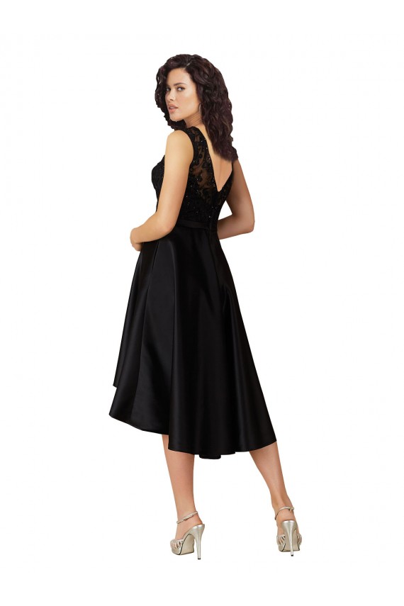 Satin & Lace A-Line Midi Length Sleeveless High Low Bridesmaid Dress Sheffield