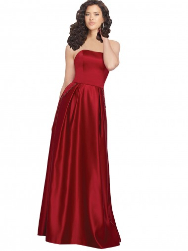 Satin Long A-Line Sleeveless Prom Dress / Bridesmaid Dress Sheffield