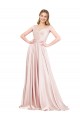 Satin A-Line Long Sleeveless Pink Prom Dresses Sheffield