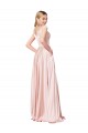 Satin A-Line Long Sleeveless Pink Prom Dresses Sheffield