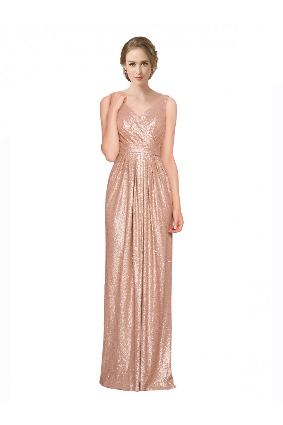 Sequin Sheath Long Sleeveless Bridesmaid Dress / Evening Dress Sheffield