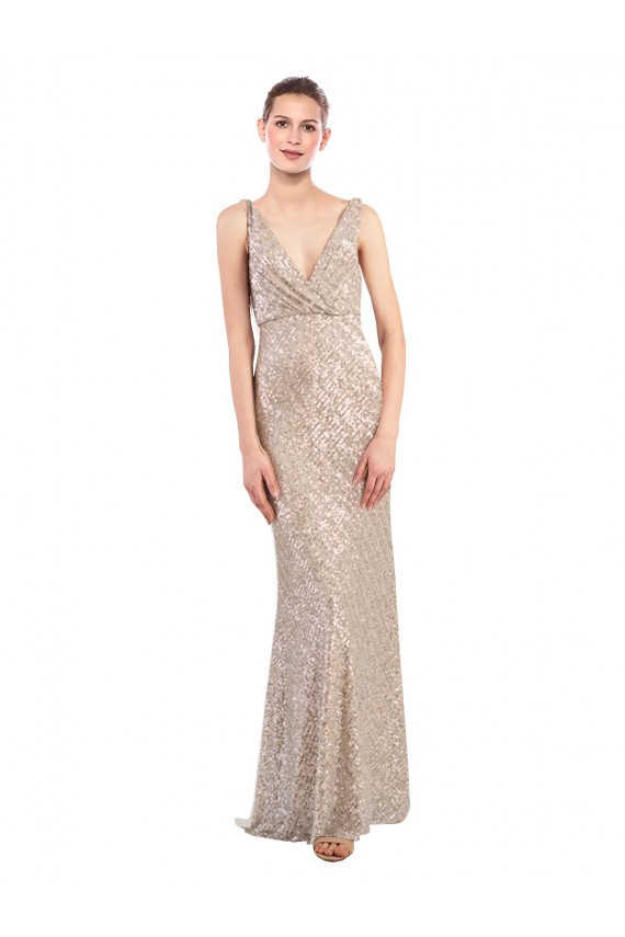 Sequin & Sparkling Sequin Sheath Long Sleeveless Low Back Formal Evening Gown / Prom Dress / Bridesmaid Dress Sheffield