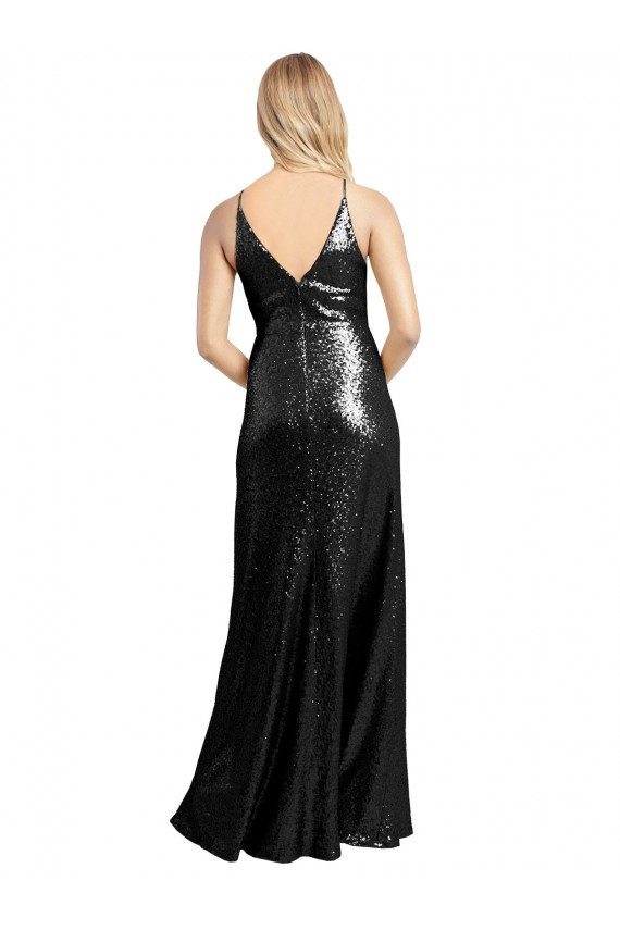 Sequin A-Line Long Sleeveless V-Back Formal Evening Gown / Prom Dress / Bridesmaid Dress Sheffield